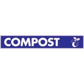Outdoor Recycling Decal for GeoCube Recycling Receptacle - White on Clear, “COMPOST”